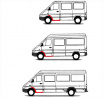MB Sprinter 95-06 stopień z progiem wewnętrznym + próg zew.+ reperaturka nadkola lewy stopień+1L+2L